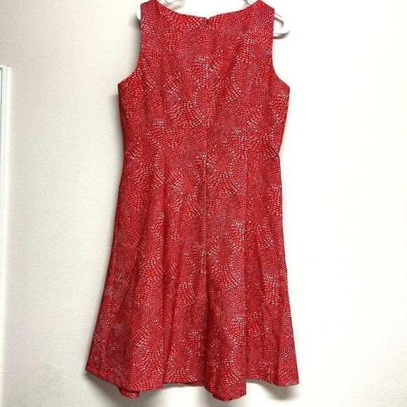 Black Label By Evan Picone Fit & Flare Midi Dress 14 Multicolor Sleeveless Zip - Picture 3 of 10